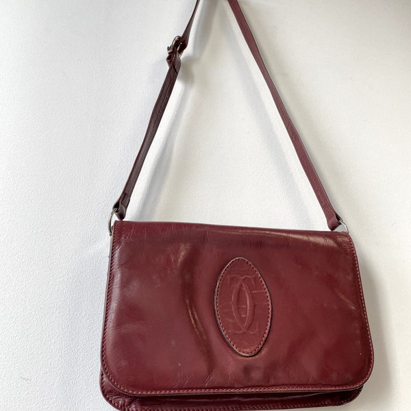 Cartier Vintage 80s Women's Leather Brown Bag