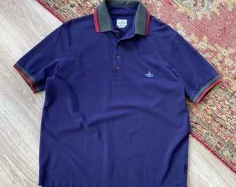 Vivienne Westwood Mens Navy Blue Polo T Shirt Size XL