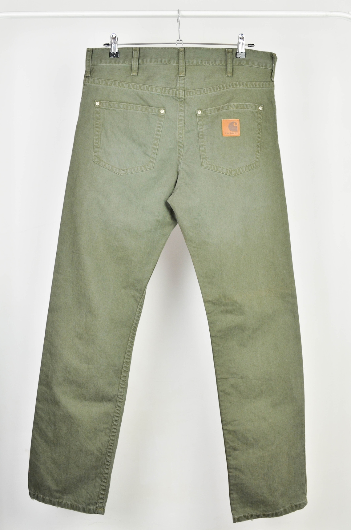 Men's Carhartt Green Slim Pants Size 32 Etsy