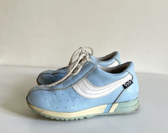 Dolce Gabbana Juniot Vintage Kids Blue Leather Sneakers Size 28