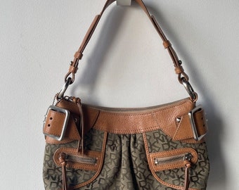 DKNY Monogram Y2K Vintage Women's Brown Shoulder Bag