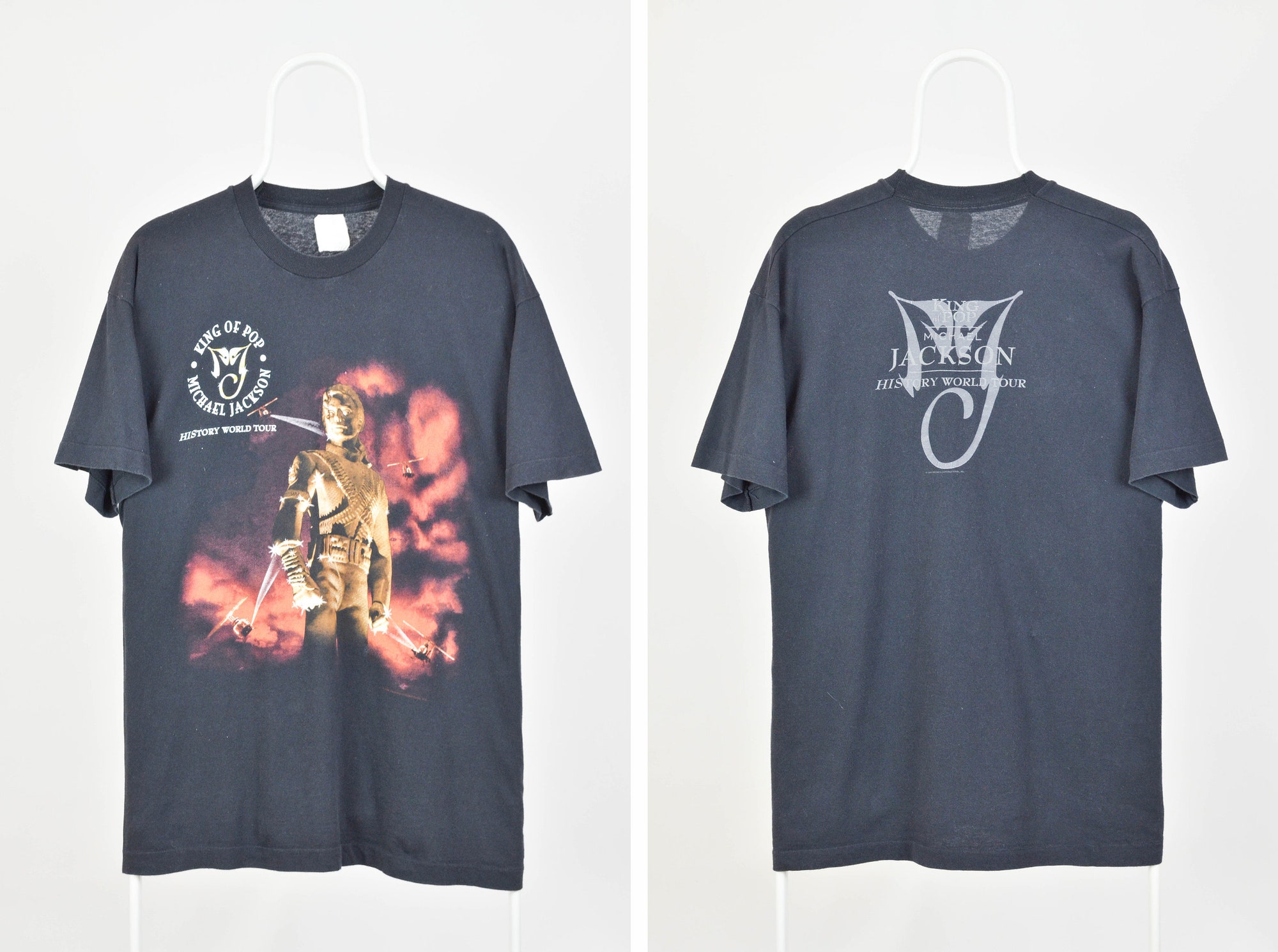 Discover Mens 1996 Michael Jackson King of Pop History World Tour Vintage 90s Retro Music Band T Shirt