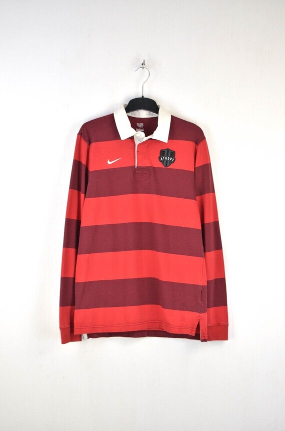 Nike the Athletic Dept. Vintage 00s Mens Stripped Rugby Red Etsy