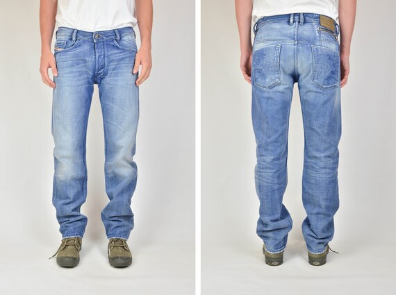 Mens Diesel Onijo Blue Faded Denim 