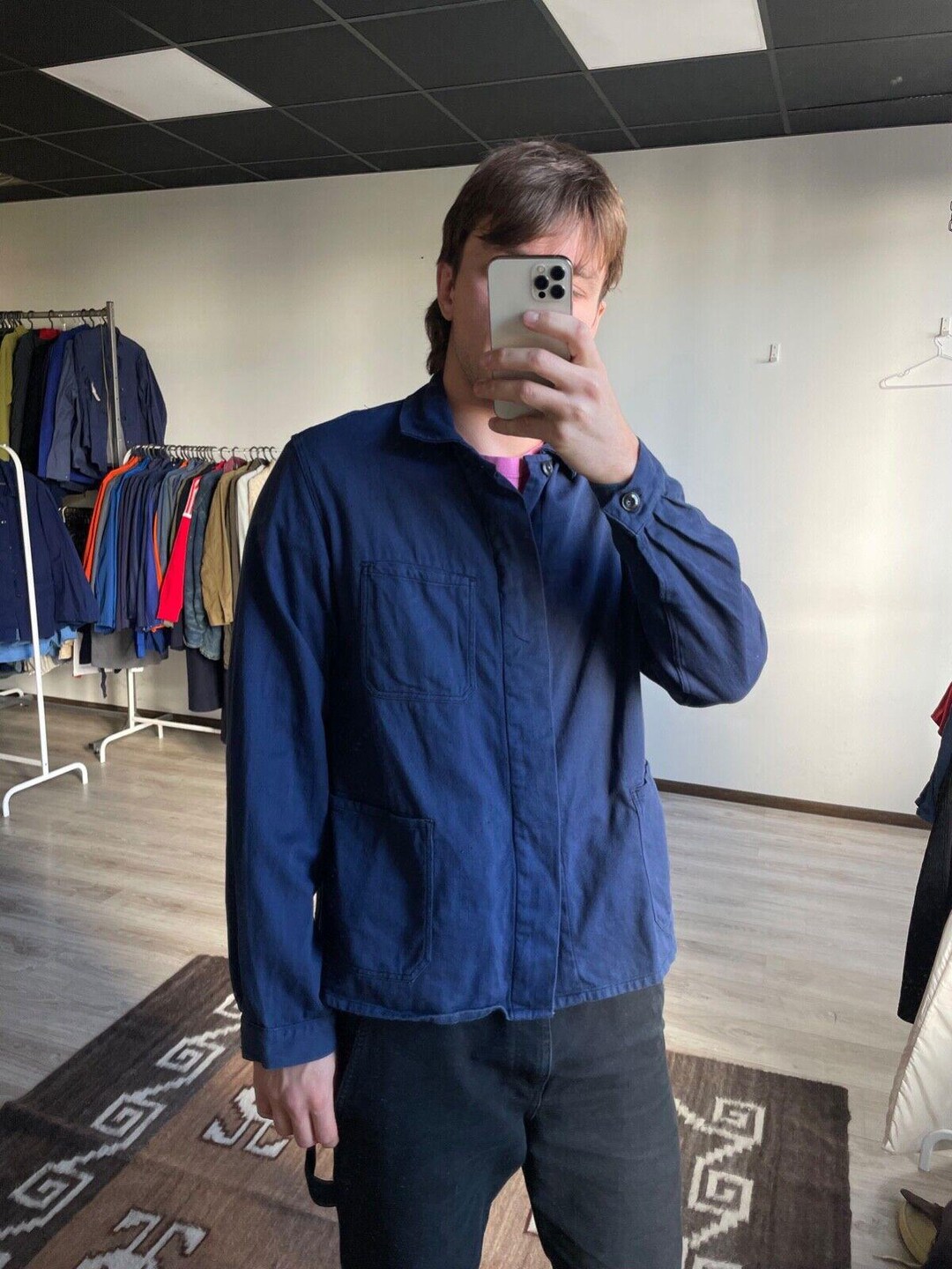 50s Germany blue work jacket hbt ドイツ軍