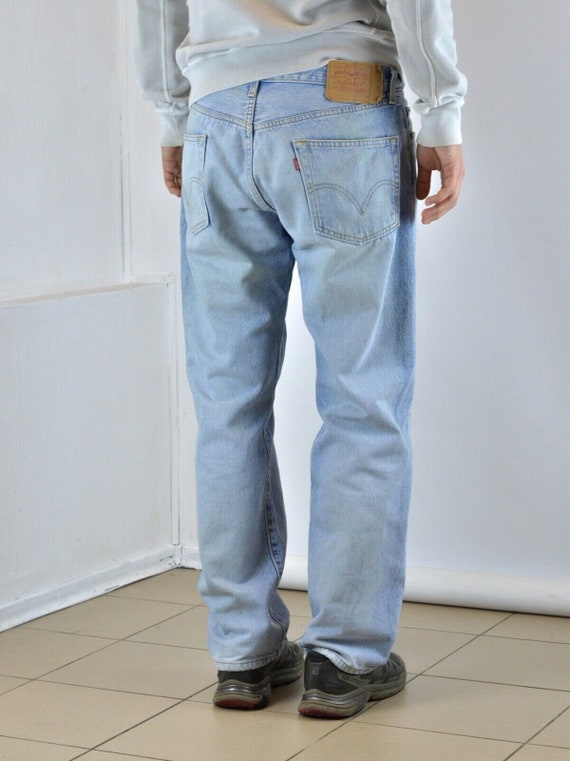 Levis 501 Vintage 90s Mens Light Denim Jeans Size W 36 L Etsy Israel