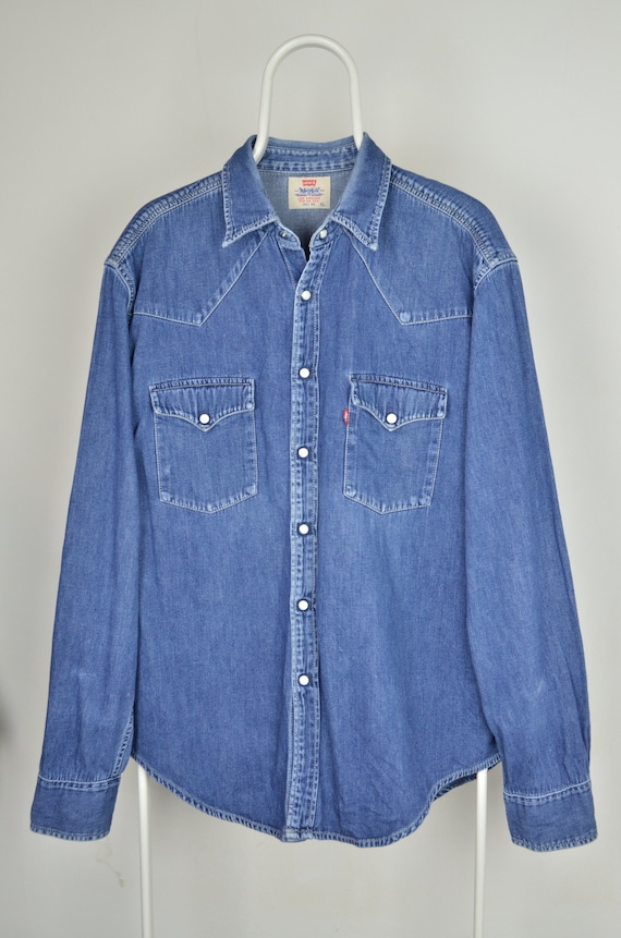 Men's Levis Vintage 90s Retro Denim Western Shirt