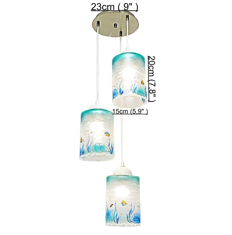 Sea Glass Pendant Lights Kitchen Island Beach Glass Art Pendants Stain