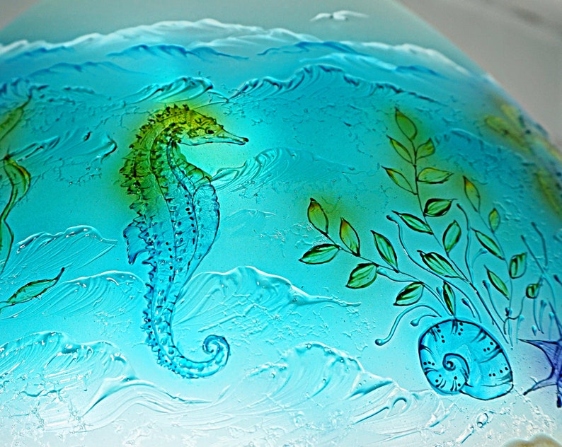 Pendant Light Hand Painted Glass Kitchen Island Lamp Stained Glass