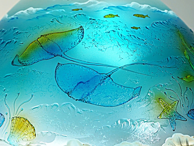 Pendant Light Hand Painted Glass Kitchen Island Lamp Stained Glass