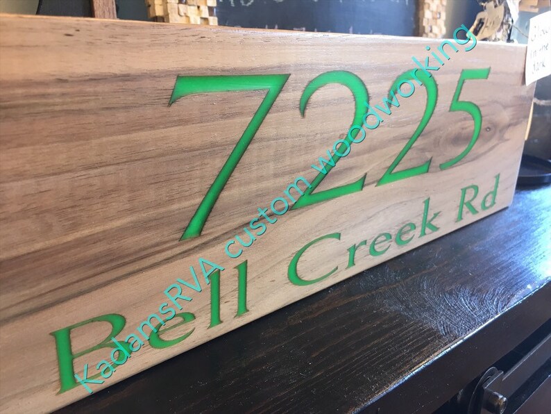 Engraved address plaque address sign glow in the dark Etsy
