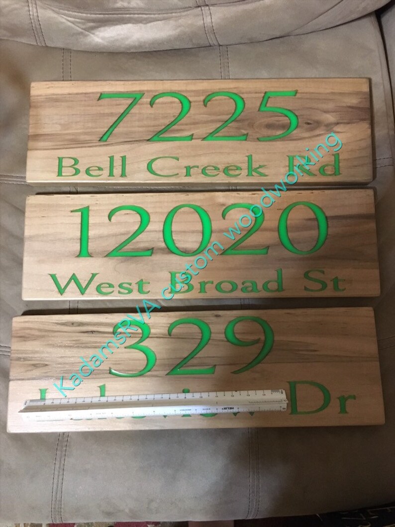 Engraved address plaque address sign glow in the dark Etsy
