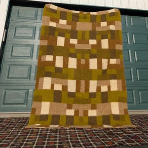MCM Vintage Wool Blanket by Faalberg Holland, 85&quot; x 65&quot;