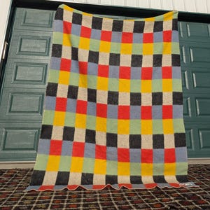 Vintage MCM Colorful Wool Blanket by Van Wyk Holland, 83&quot; x 60&quot;