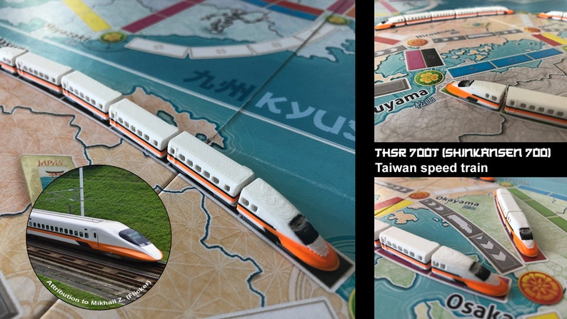 Ticket to Ride Ultimate Train set No3 Bullet/high speed trains Multicolor 3D print Taiwan THSR 700T