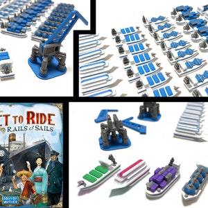 Ticket to Ride Rails and Sails Ultimate ship set (3D print multicolor)