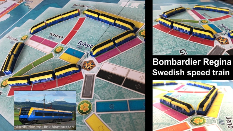 Ticket to Ride Ultimate Train set No3 Bullet/high speed trains Multicolor 3D print Sweden Bombardier