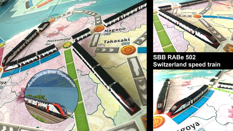 Ticket to Ride Ultimate Train set No3 Bullet/high speed trains Multicolor 3D print Switzerland RABe502