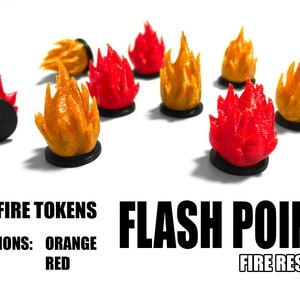 Flash Point: Fire Rescue (Boardgame) Realistic 3D Fire tokens (3Dprint)