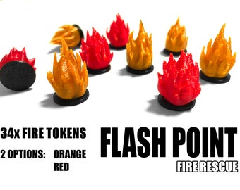 Flash Point: Fire Rescue (Boardgame) Realistic 3D Fire tokens (3Dprint)