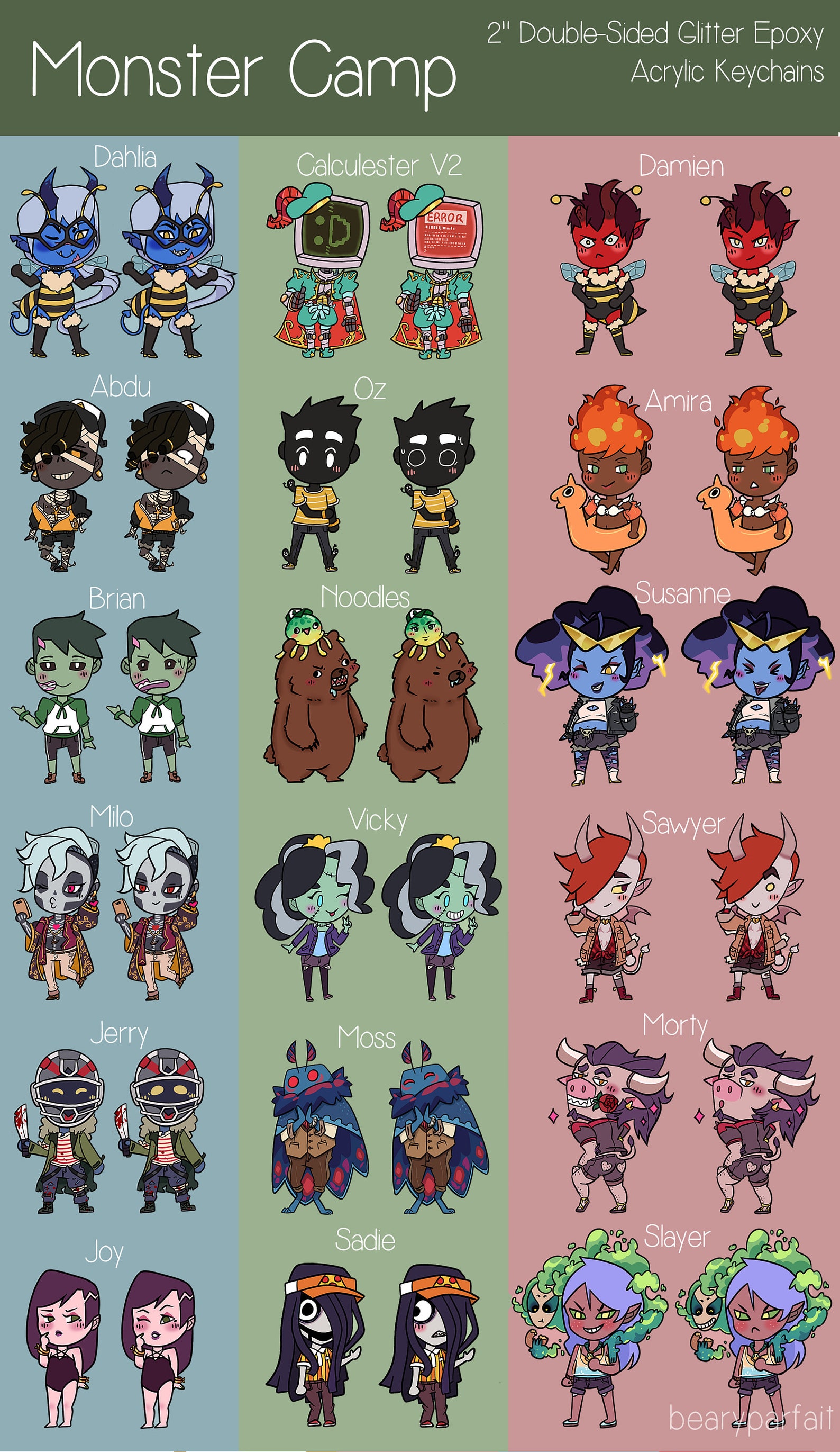 Monster Camp Keychains Preorder Etsy