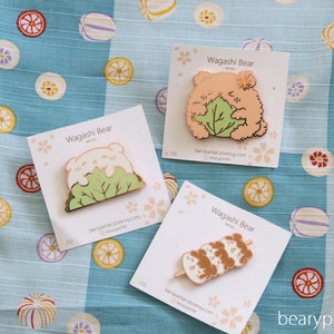 Wagashi Bear Pins