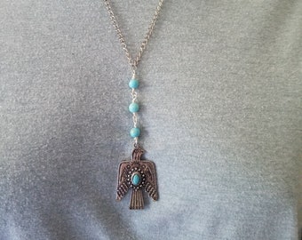 Thunderbird Necklace With Turquoise Beads