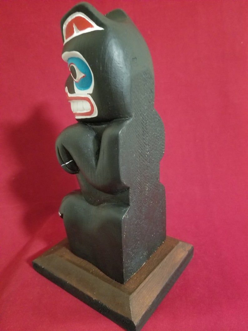 Northwest Coast Native Haida Art Wood Carving Black Bear Totem - Etsy