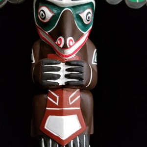 Northwest Coast Haida Art Eagle, Bear and Raven Wood Carved Totem Pole ...