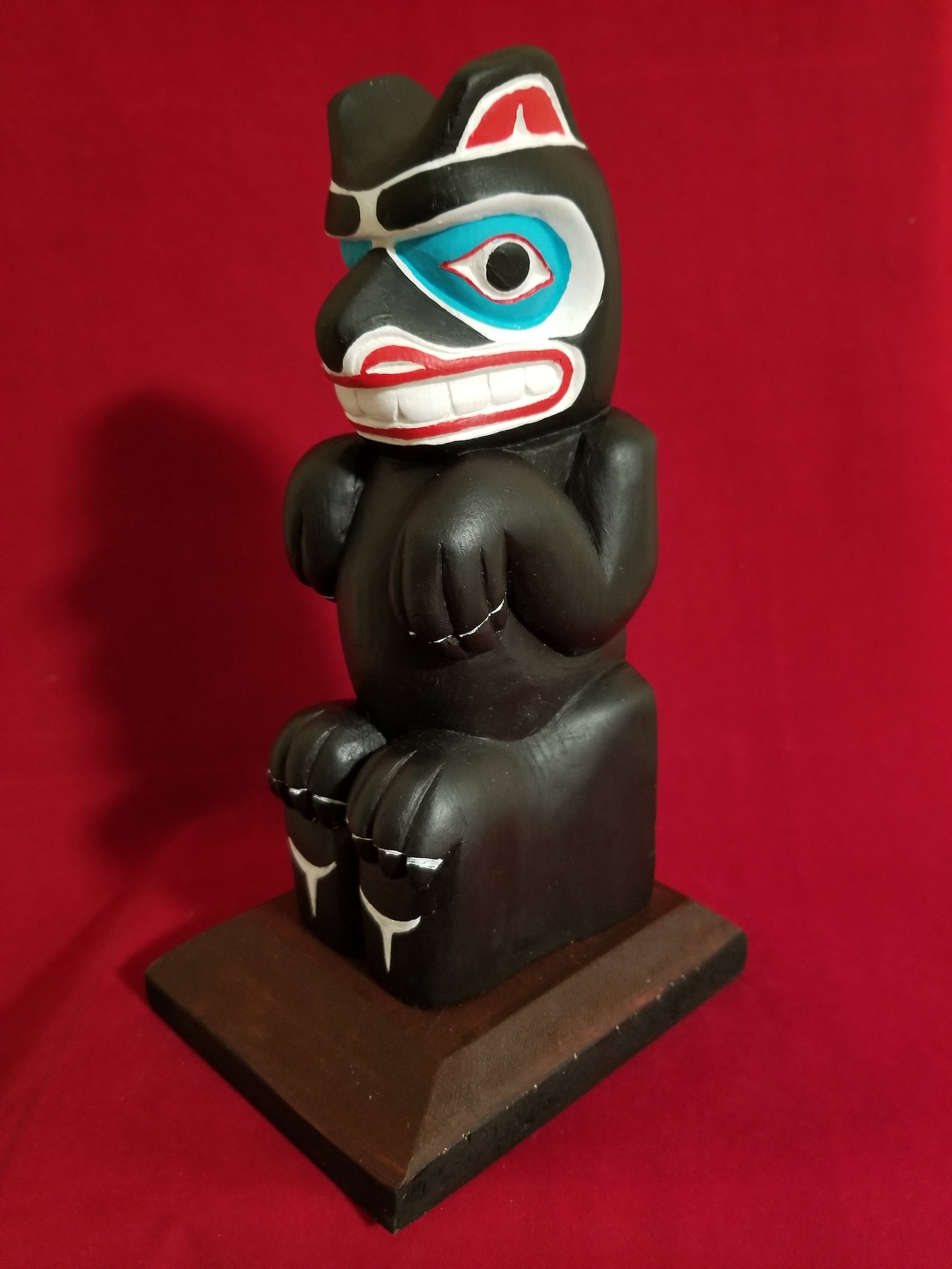 Northwest Coast Native Haida Art Wood Carving Black Bear Totem - Etsy