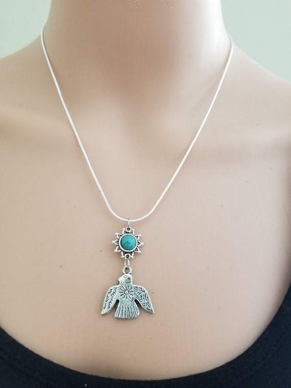 Thunderbird Sterling Silver Chain Necklace Native American