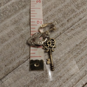 Heart Lock and Key Earrings