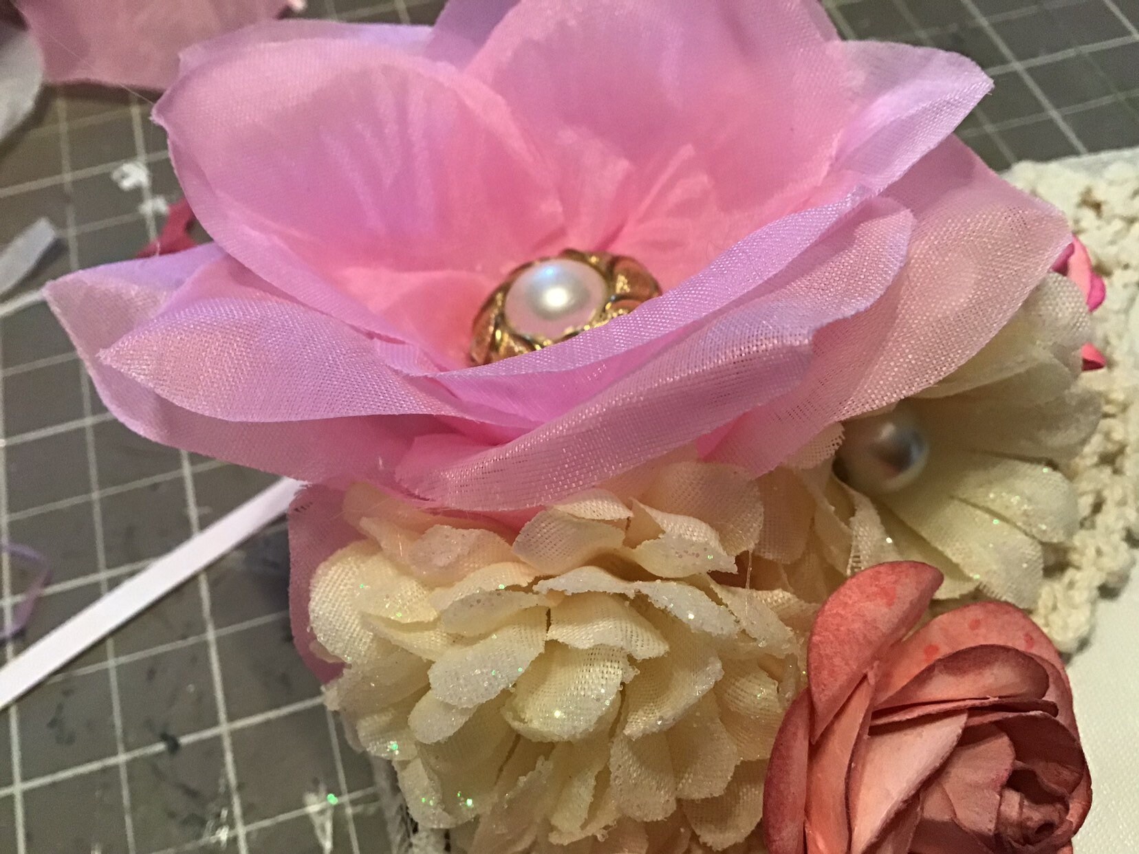 Vintage Pink Altered Sticky Note Holder with Pen postit note Etsy