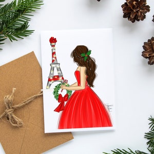 Set di cartoline di Natale a Parigi, cartoline di Natale, cancelleria di Natale, biglietti di auguri per le vacanze, set di cartoline di Natale, set di cancelleria di Natale