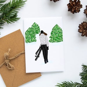 Winter Wonderland Cards Set, NYC Christmas Cards Sets, Winter Stationery, Holidays Greeting Cards, Skiing Art Print, Christmas Stationery