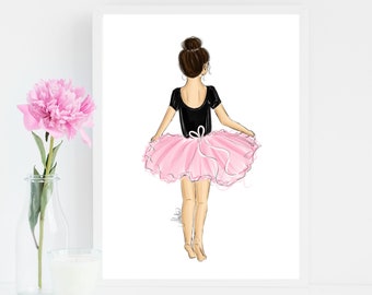 Mini Ballerina, Ballerina Wall Art, Ballet Dancer Illustration, Ballet Wall Art, Ballet Illustration, Dance Art, Ballet Fashion Illustration