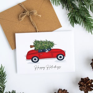 Christmas Car Cards Set, Christmas Cards, Christmas Stationery, Holidays Greeting Cards, Christmas Cards Set, Christmas Stationery Set, Card