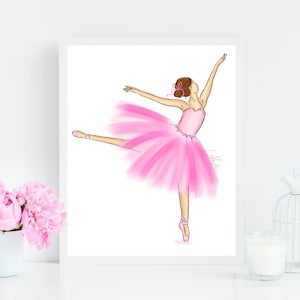 Ballet Dancer, Ballerina Wall Art, Ballet Dancer Illustration, Ballet Wall Art, Ballet Illustration, Dance Art, Ballet Fashion Illustration