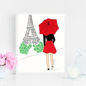 Paris Days, Paris Travel Decor, Paris Travel Art, Paris Wall Art, Paris Travel Wall Art, Paris Art Print, Paris Fashion Illustration, Paris