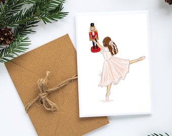 Clara, The Nutcracker Cards Set Pink Christmas Cards, The Nutcracker Stationery, Holidays Greeting Cards Christmas Cards Set Nutcracker Card