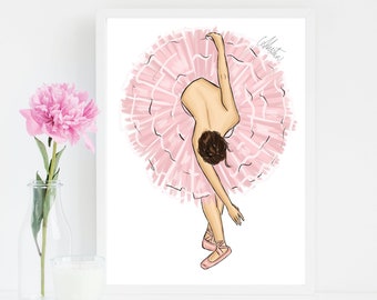 Ballet Pose, Ballerina Wall Art, Ballet Dancer Illustration, Ballet Wall Art, Ballet Illustration, Dance Art, Ballet Fashion Illustration