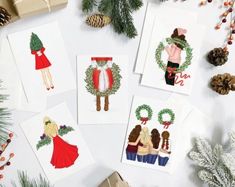 SET OF 10 Holiday Variety Pack Christmas Cards, Christmas Stationery, Holidays Greeting Cards, Christmas Cards Set, Christmas Stationery Set