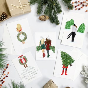 SET OF 10 Holiday Variety Pack 4 Christmas Cards Christmas Stationery, Holidays Greeting Cards Christmas Cards Set, Christmas Stationery Set
