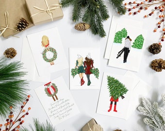Lot de 10 cartes de Noël pour les fêtes, papeterie de Noël, cartes de voeux pour les fêtes, lot de 4 cartes de Noël, papeterie de Noël