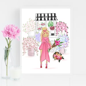 Bloemen Art Prints, Valentijnsdag Wall Art, Galentine Print Ik koop mezelf bloemen Valentijnsdag Mode Illustratie PLTStudio BFF Gifts