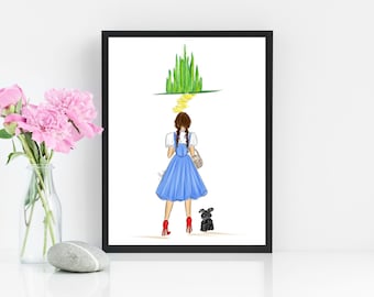 Emerald City Wicked Art Wicked Witch of The East City of Oz Witch Art Print Wizard of Oz Illustration Witch Illustration  Illustration Fall