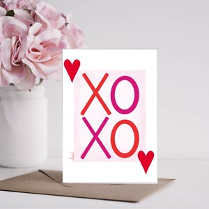 XOXO Cards Set 2, Cartes de Saint-Valentin, Cartes de vœux de la Saint-Valentin, Papeterie de Saint-Valentin, Ensemble de cartes de Saint-Valentin, Love Art