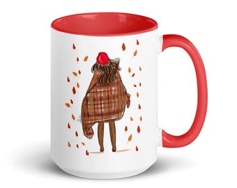Falling Leaves Mug Brown (15 oz) Autumn Coffee Mugs Fall coffee Mug Fall Season Mugs Fall Kitchen Decor Fall Desk Decor Pumpkin Coffee Mugs