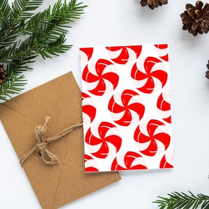 Tarjetas de caramelos de menta Tarjetas navideñas Papelería navideña Tarjetas de felicitación navideñas Juego de tarjetas navideñas Juego de papelería navideña PLTStudio xmas