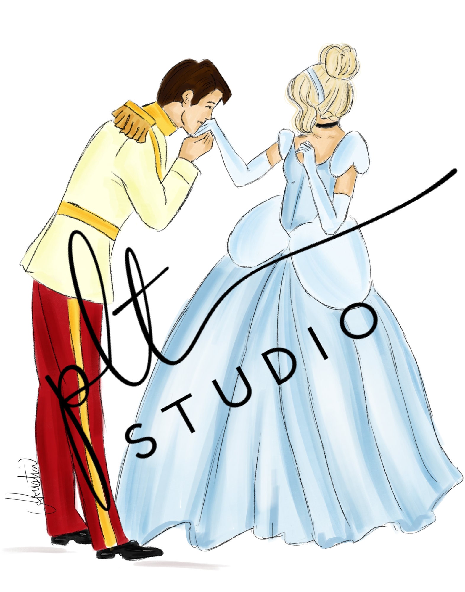 De bal, Assepoester Mode Kunst, Prins Charmante Kunst, Disney Prinses  Geïnspireerde Kunst, Prinses Wall Decor, Assepoester Mode Illustratie -  Etsy België, image size:1571x2000